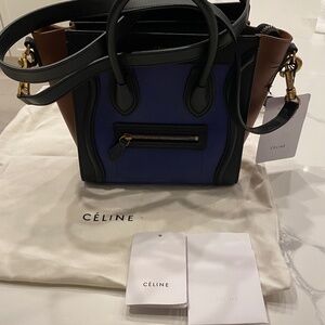 Celine color blocked small tote bag